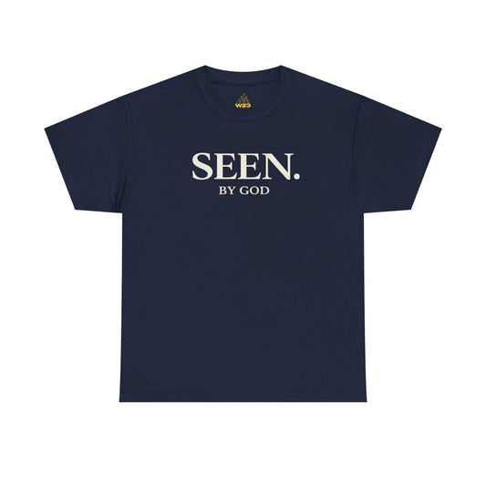 SEEN. BY GOD. Christian T-Shirt – Minimalist Faith Statement Tee