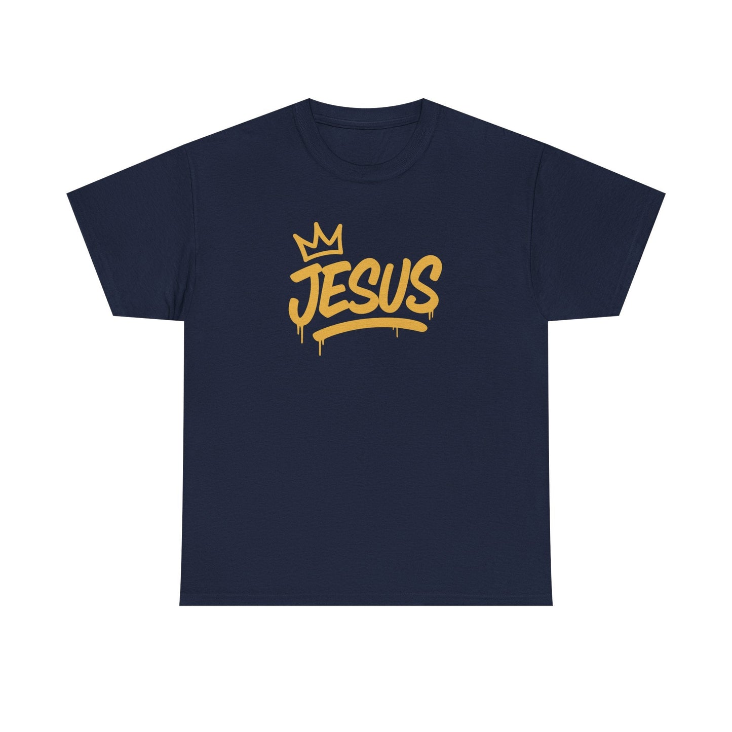 Jesus Crown Tee — Gold Script Inspirational T-Shirt
