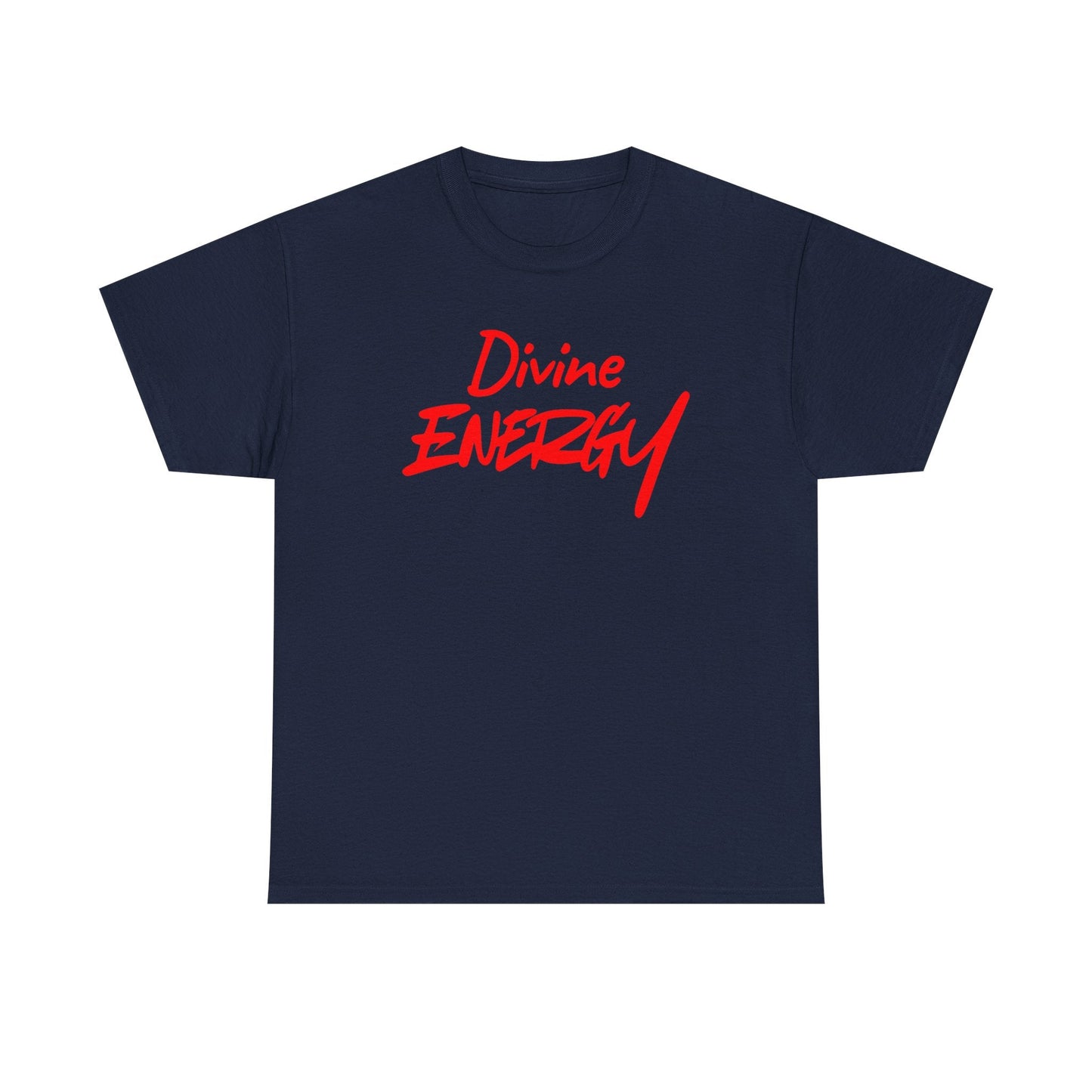 Divine Energy T-Shirt - Red Script Spiritual Tee - Wear Your Worship