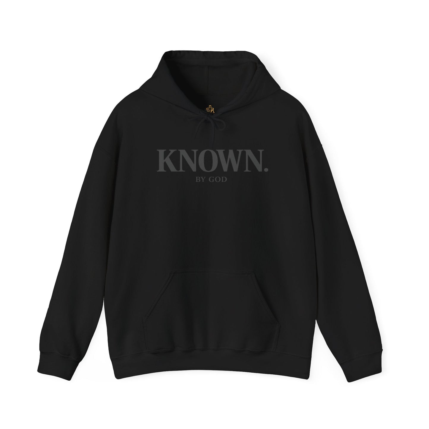 KNOWN. By God Black Hoodie – Premium Midweight Faith-Based Pullover
