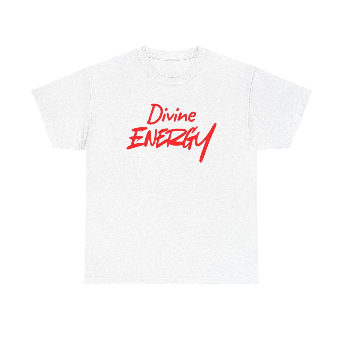 Divine Energy T-Shirt - Red Script Spiritual Tee - Wear Your Worship