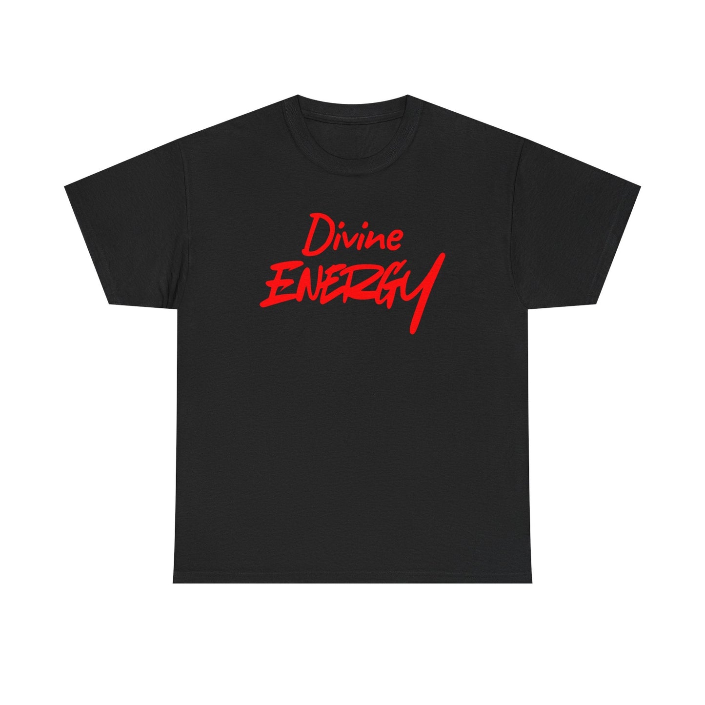 Divine Energy T-Shirt - Red Script Spiritual Tee - Wear Your Worship