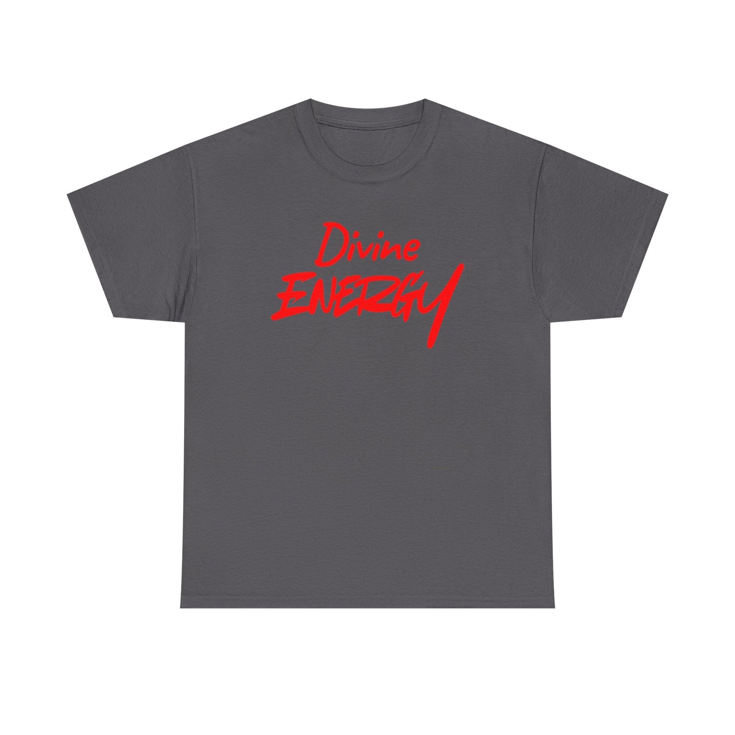 Divine Energy T-Shirt - Red Script Spiritual Tee - Wear Your Worship