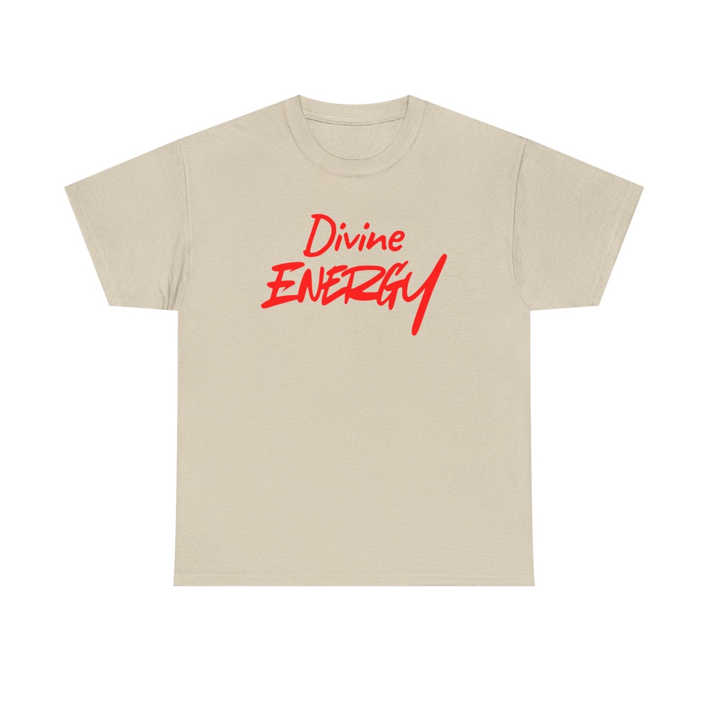 Divine Energy T-Shirt - Red Script Spiritual Tee - Wear Your Worship