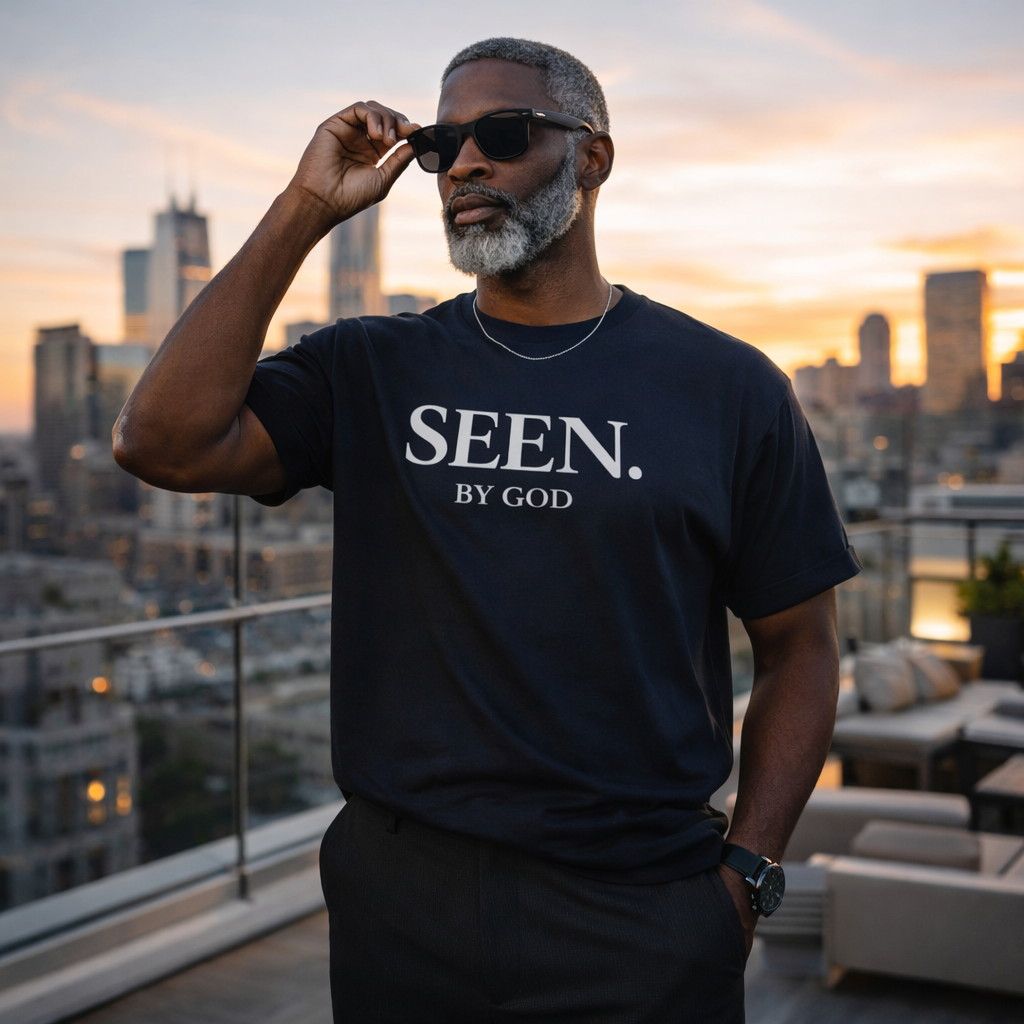 SEEN. BY GOD. Christian T-Shirt – Minimalist Faith Statement Tee