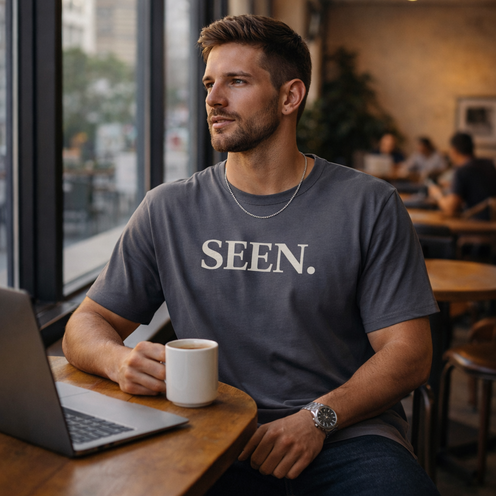 SEEN. MINIMALIST GRAPHIC T-SHIRT — PREMIUM TEE | IDENTITY STATEMENT