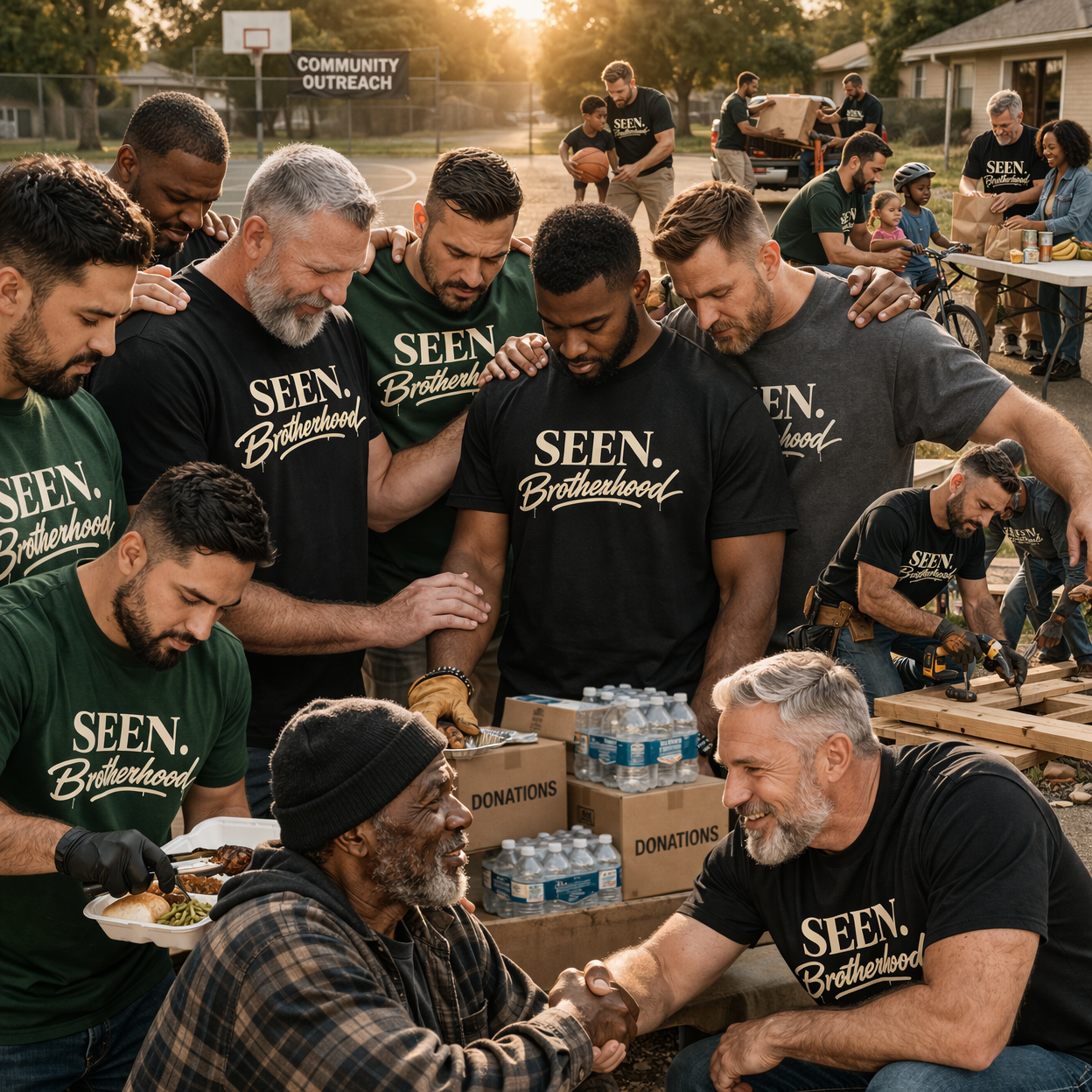 SEEN. Brotherhood Tee — Vintage T-Shirt for Men | Premium Faith-Based Streetwear